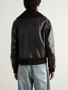 Our Legacy - Pharos Wool-Blend Trimmed Leather Bomber Jacket - Brown