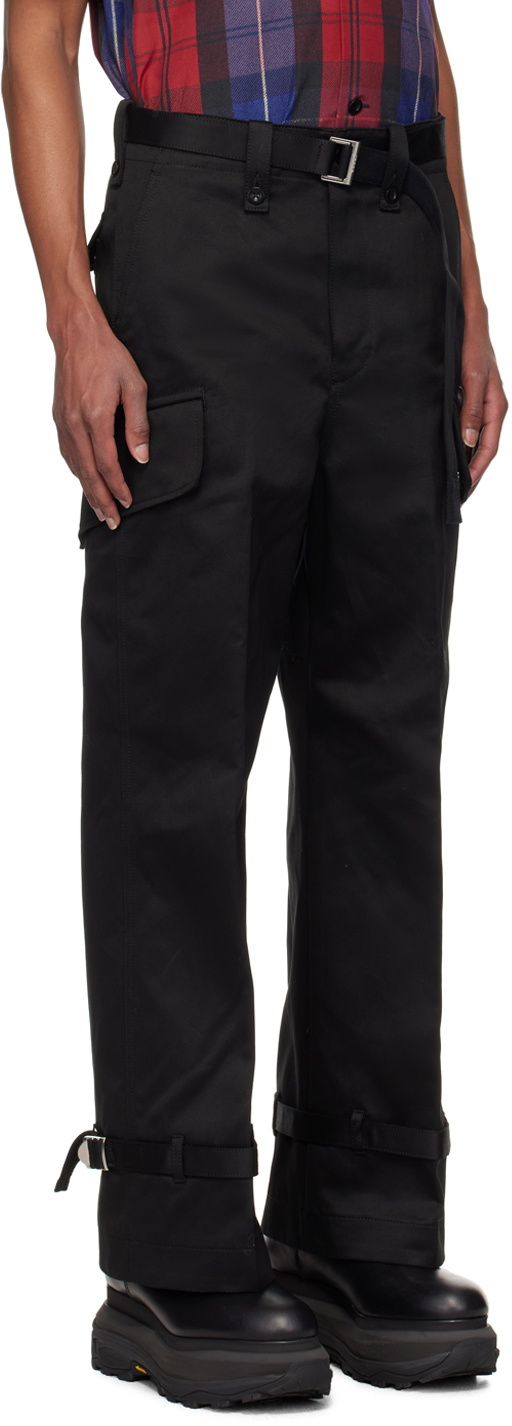 sacai Black Cinch Belt Cargo Pants Sacai display picture 3