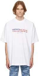 VETEMENTS White Jersey US Logo T-Shirt