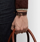 TOM FORD - Woven Leather and Gold-Tone Wrap Bracelet - Men - Chocolate