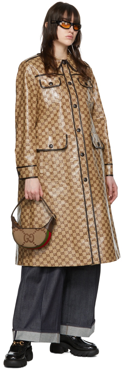 Brown Jumbo GG mini canvas and leather tote bag, Gucci