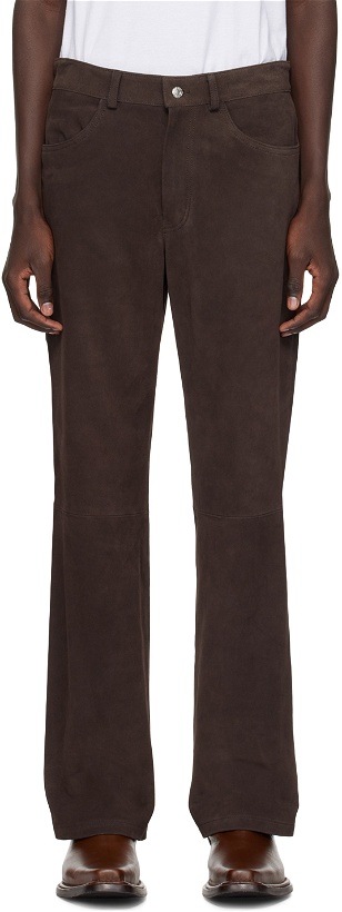 Photo: Second/Layer Brown Patch Leather Trousers