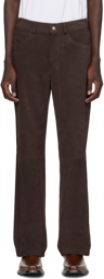 Second/Layer Brown Patch Leather Trousers