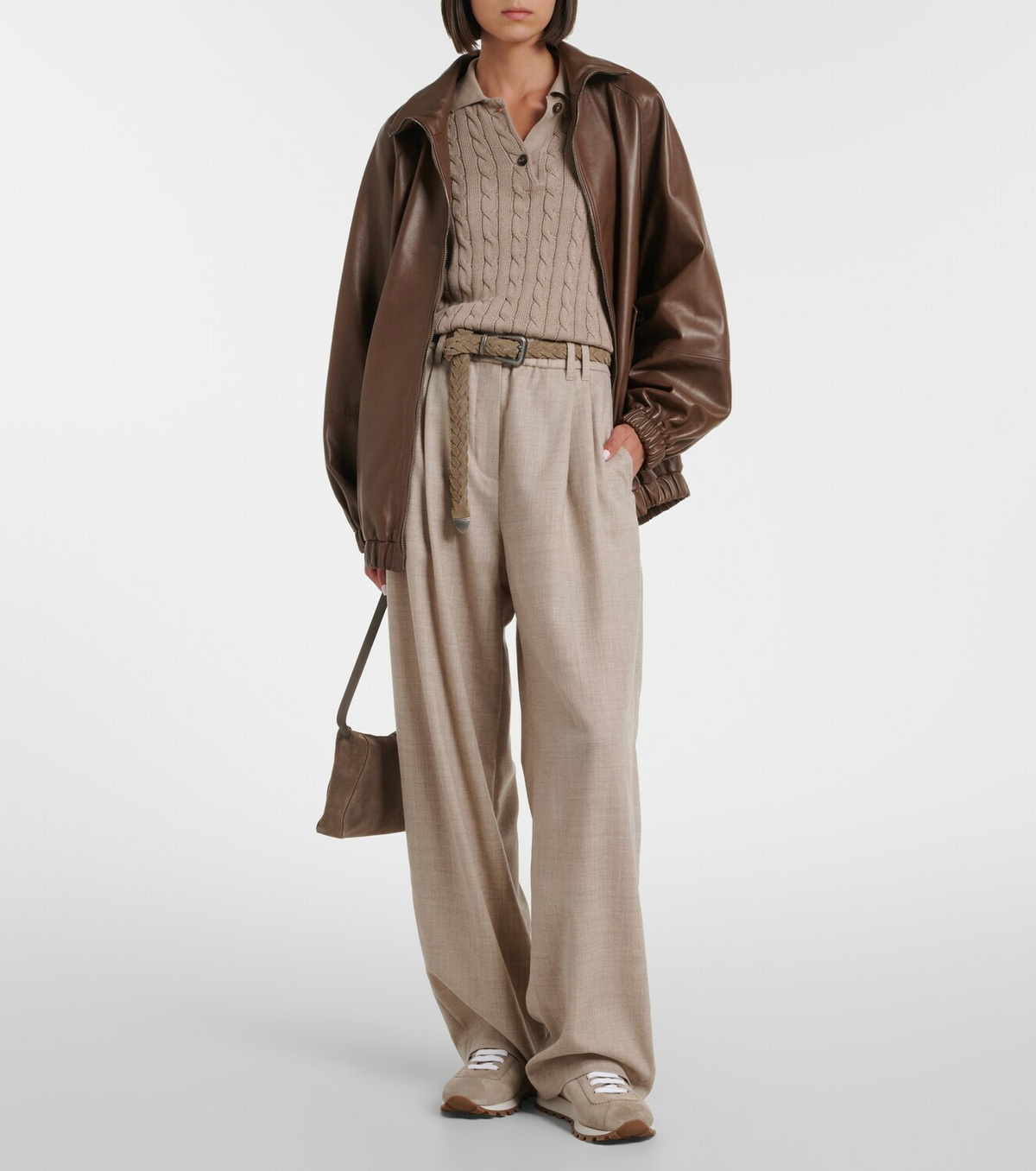 Brunello Cucinelli Monili virgin wool wide-leg pants