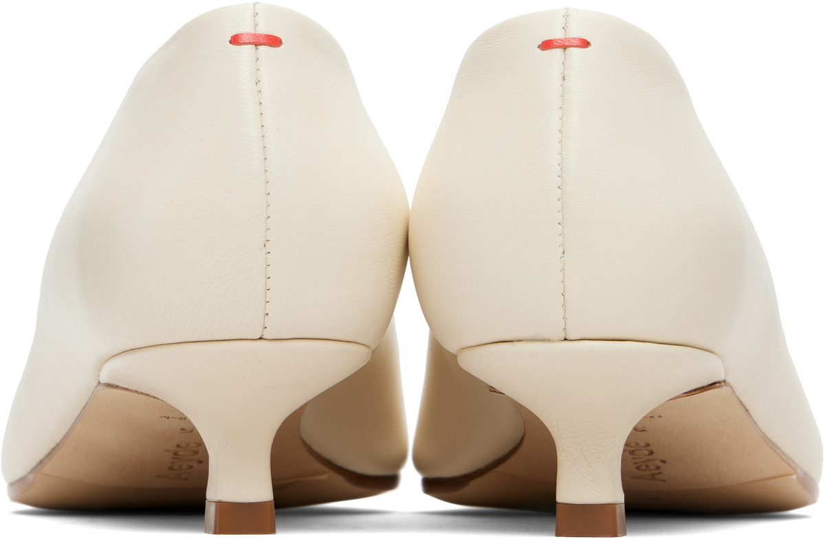 Aeyde Off-White Clara Pointed-Toe Heels