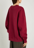 Anine Bing Miles Logo-appliquéd Cotton Sweatshirt Burgundy