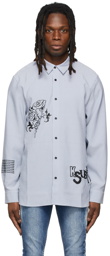 Ksubi Blue & White Rose Voltage Shirt