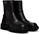 Salvatore Ferragamo Black Oreste Leather Boots