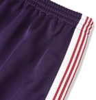 Needles - Embroidered Striped Satin-Jersey Track Pants - Purple
