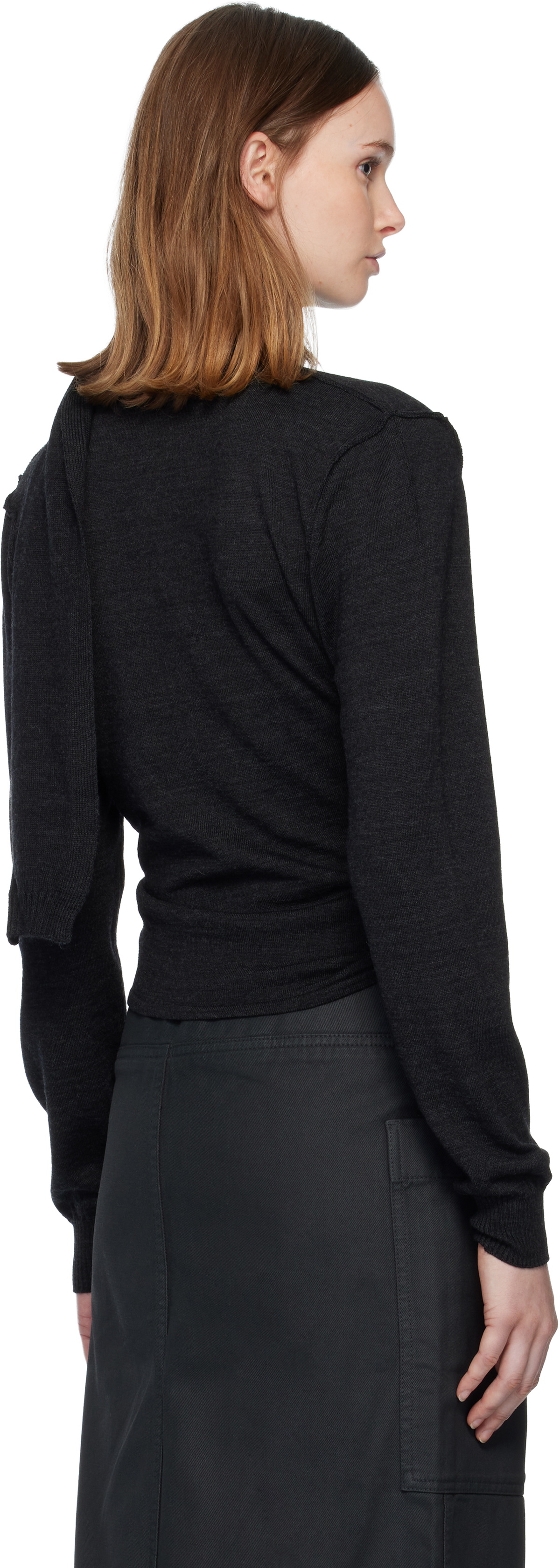 LEMAIRE Gray Twisted Cardigan