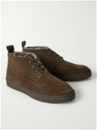 Mr P. - Larry Shearling-Trimmed Regenerated Suede by evolo® Chukka Boots - Brown