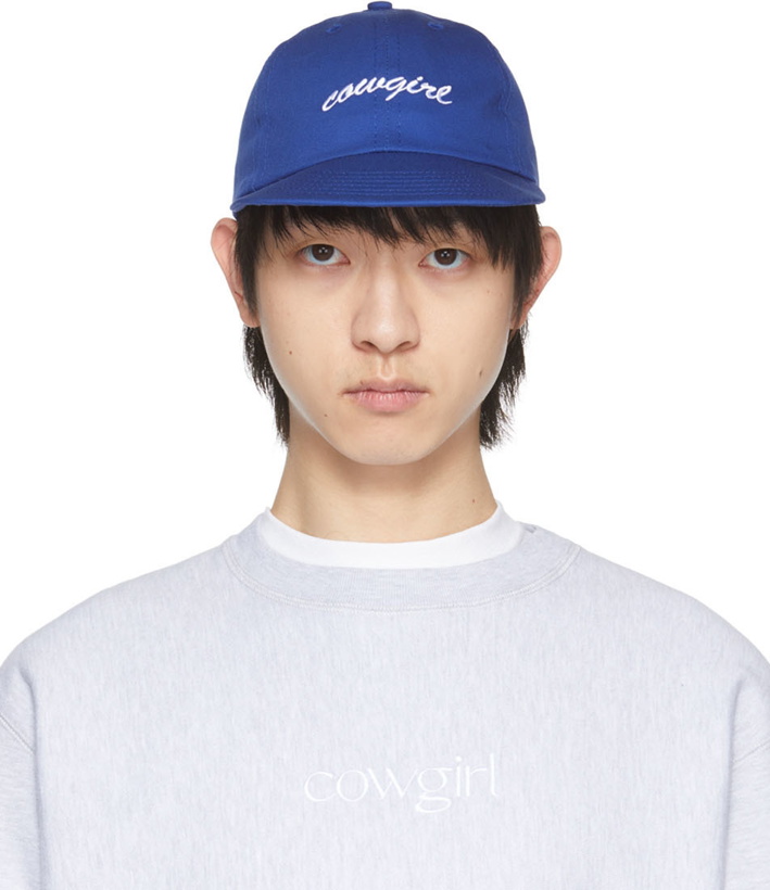 Photo: Cowgirl Blue Co SSENSE Exclusive Blue 'Cowgirl' Embroidered Cap
