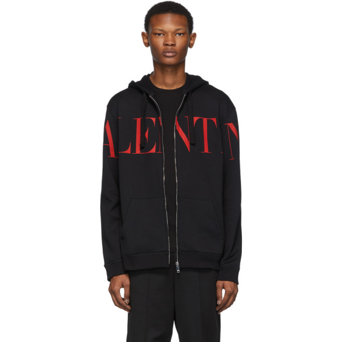 Photo: Valentino Black and Red Logo Hoodie