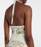 Agua by Agua Bendita Balsa Anhelo floral linen midi dress