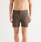 Orlebar Brown - Bulldog X Maho Slim-Fit Mid-Length Jacquard Swim Shorts - Brown