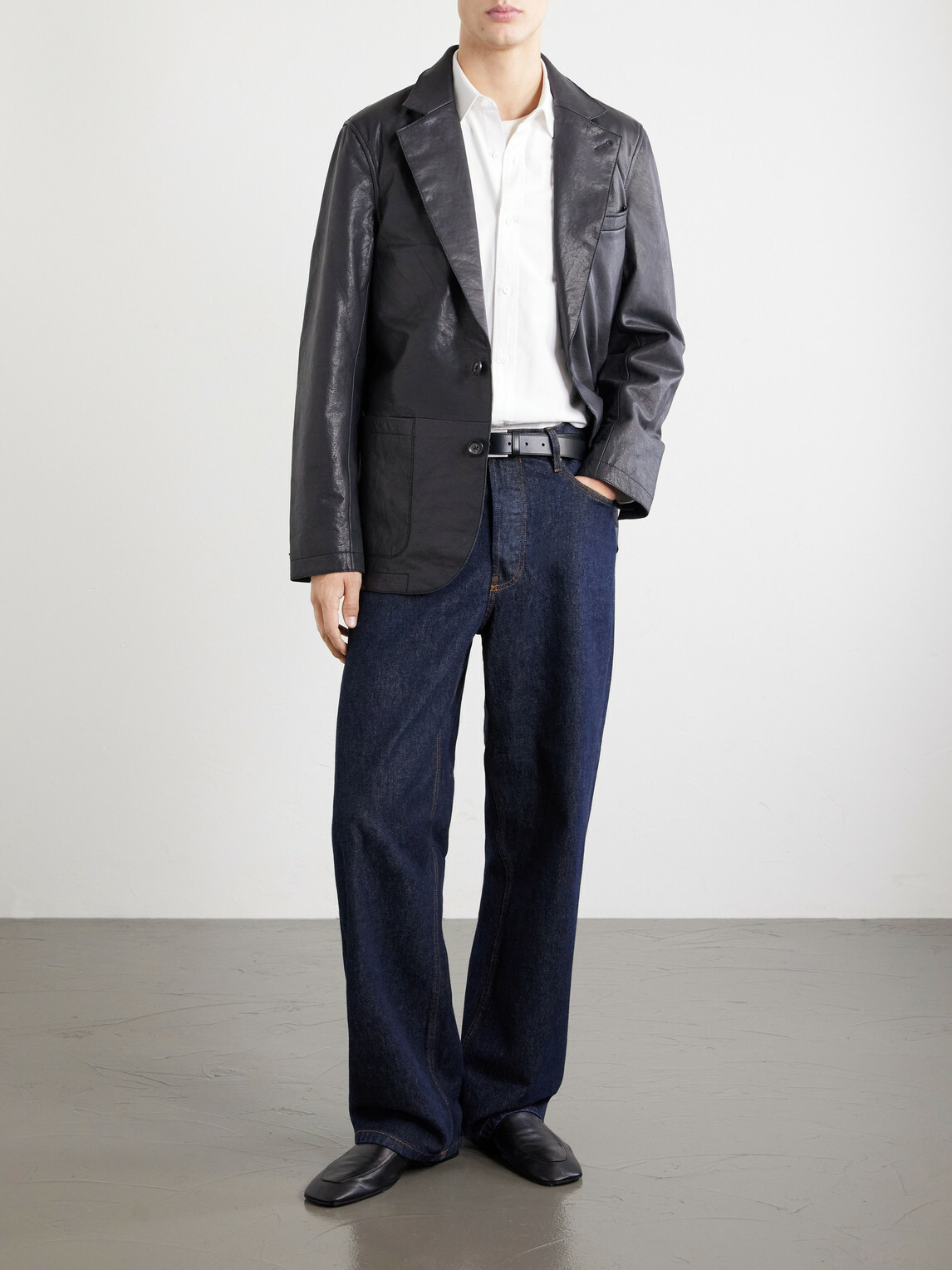 Oliver Spencer - Westbury Leather Blazer - Black