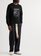 LOEWE - Logo-Embroidered Cotton-Jersey Sweatshirt - Black