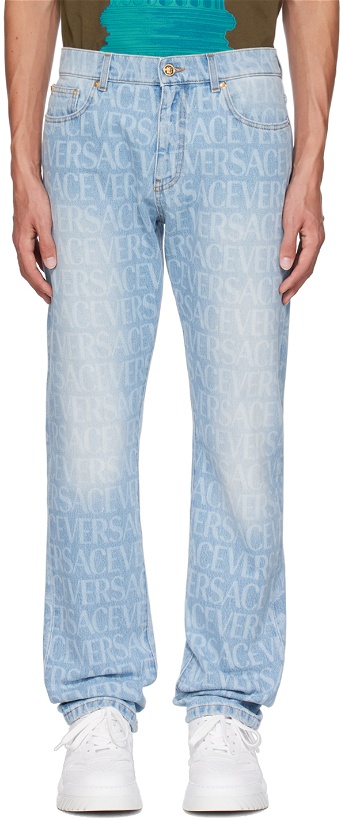 Photo: Versace Blue Allover Jeans