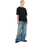 We11done Black Logo Pin-Tucked T-shirt