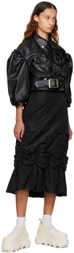Simone Rocha Black Bustier Leather Jacket