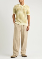 Fred Perry Striped Bouclé-knit Polo Shirt Cream