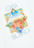 Casablanca Flower Court Icon Printed Cotton T-shirt White
