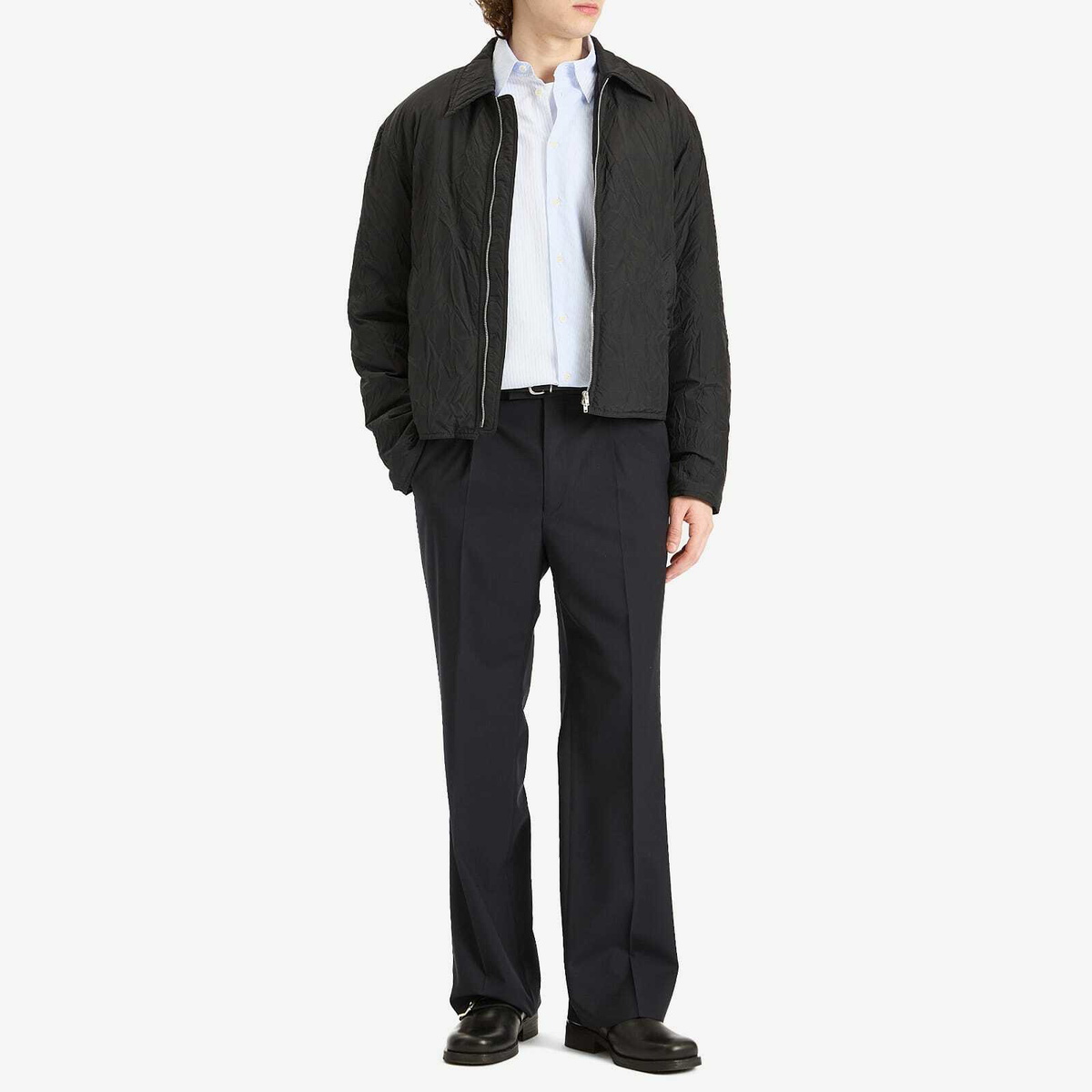 Auralee Men's Super Fine Tropical Wool Slacks in Top Dark Navy Auralee