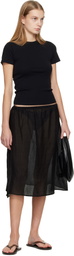 Matteau Black Sheer Midi Skirt