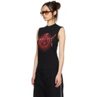 LU'U DAN Black Metal Head Tank Top