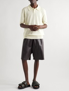 Maison Margiela - Distressed Linen-Blend Polo Shirt - Neutrals