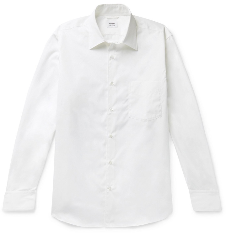 Photo: Aspesi - Cotton-Sateen Shirt - White