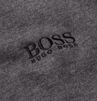 Hugo Boss - Logo-Embroidered Mélange Cotton-Blend Jersey Zip-Up Hoodie - Men - Charcoal