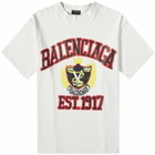 Balenciaga Men's College T-Shirt in Dirty White