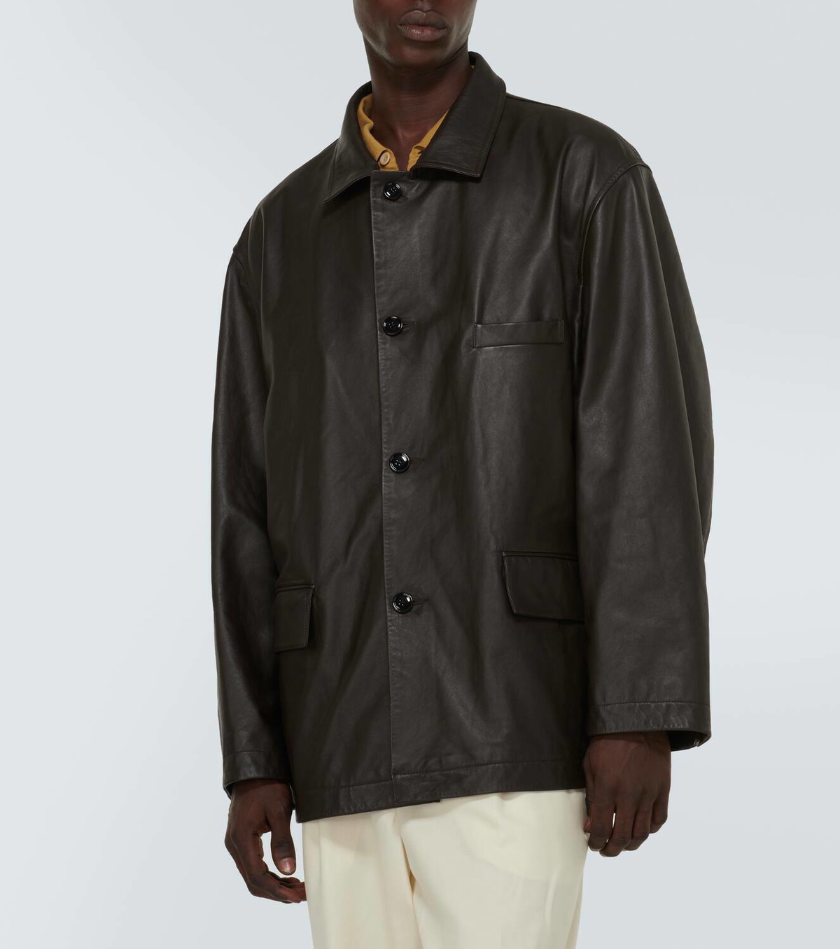 Lemaire Oversized leather jacket