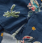 Gitman Vintage - Camp-Collar Printed Cotton-Blend Shirt - Storm blue
