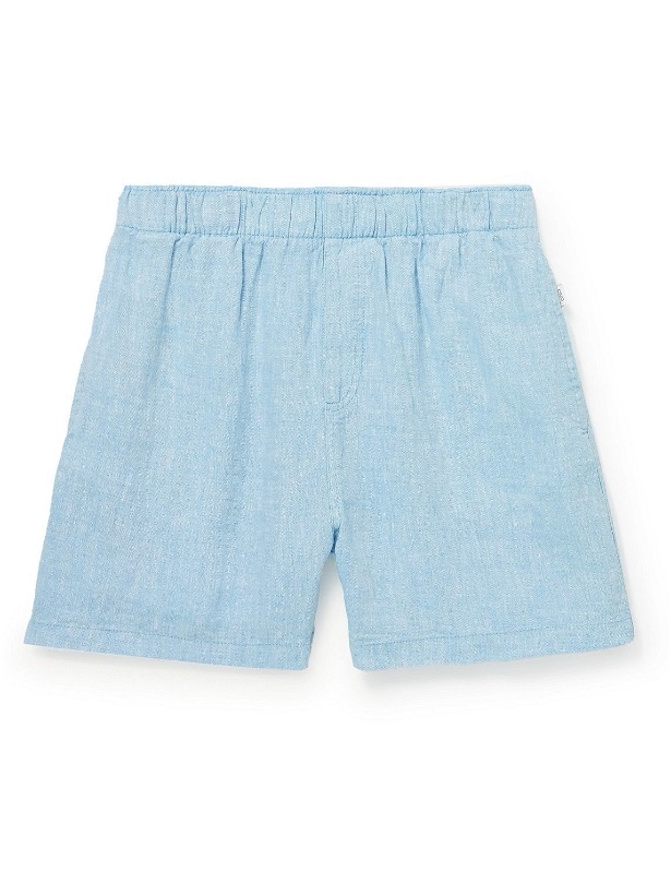 Photo: Onia - Home Linen Pyjama Shorts - Blue