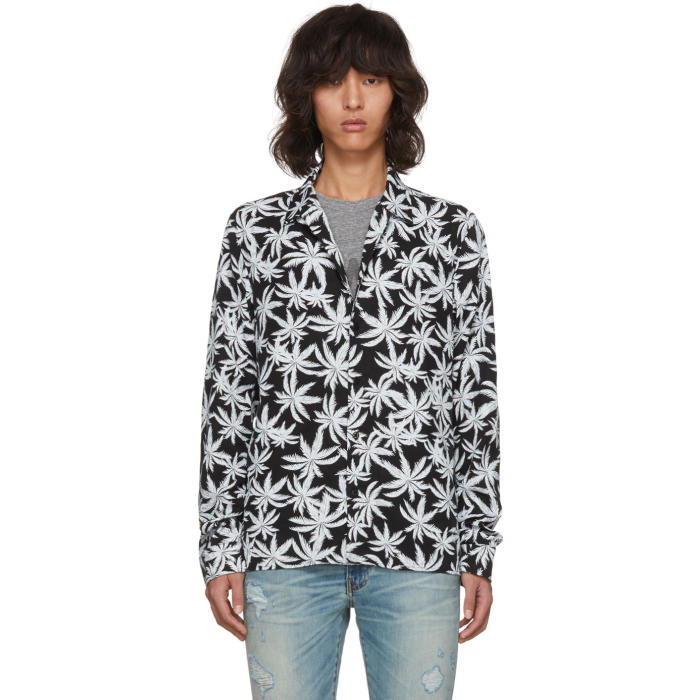 Amiri Black and White Palm Shirt Amiri