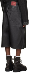 424 Black Big Daddy Leather Shorts