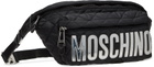 Moschino Black Quilted Logo Belt Bag