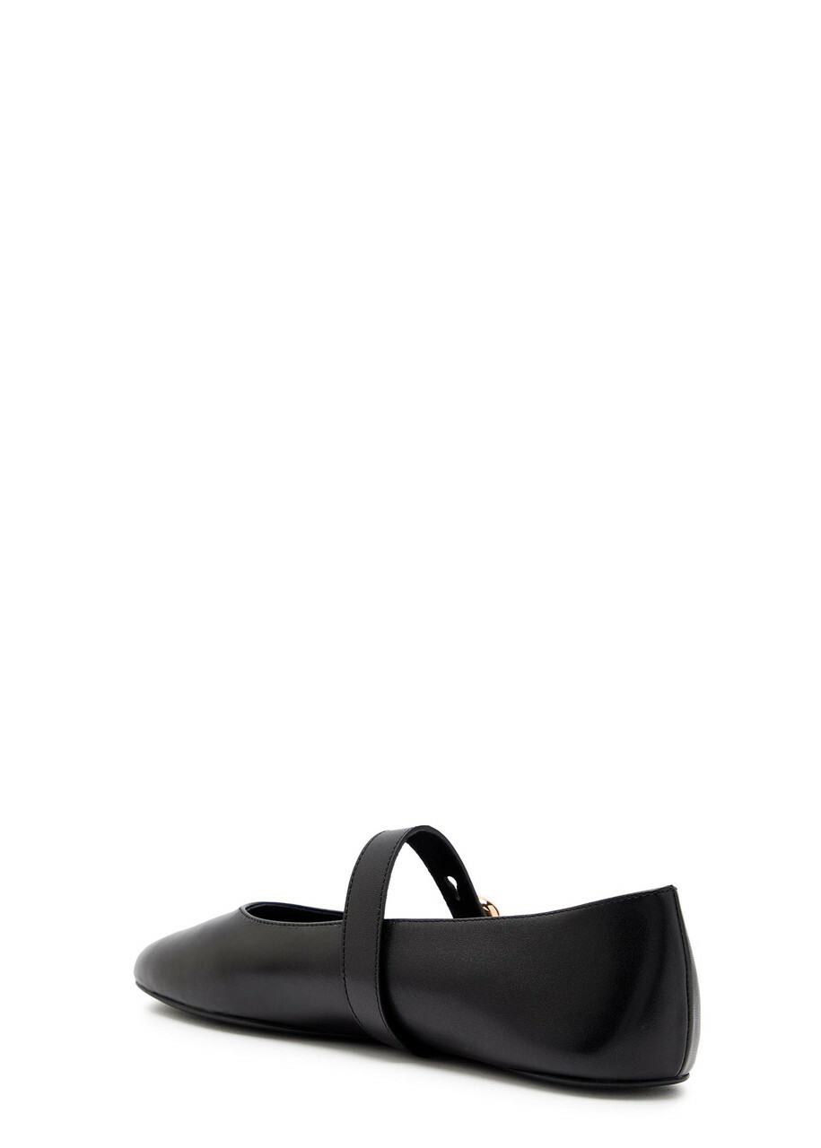 Tory Burch Romy Leather Mary Jane Flats Black