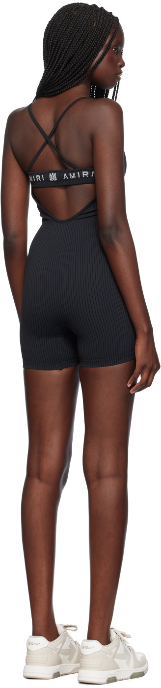 AMIRI Black MA Ribbed Seamless Romper