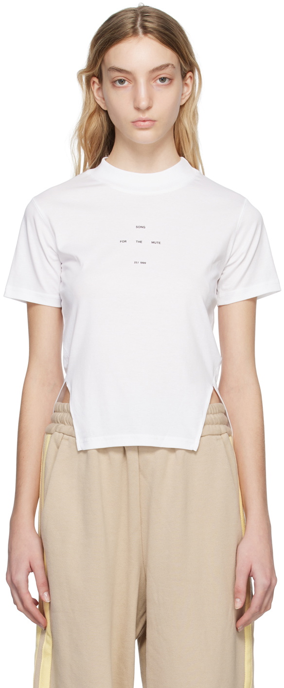 Song for the Mute White Front Split T-Shirt