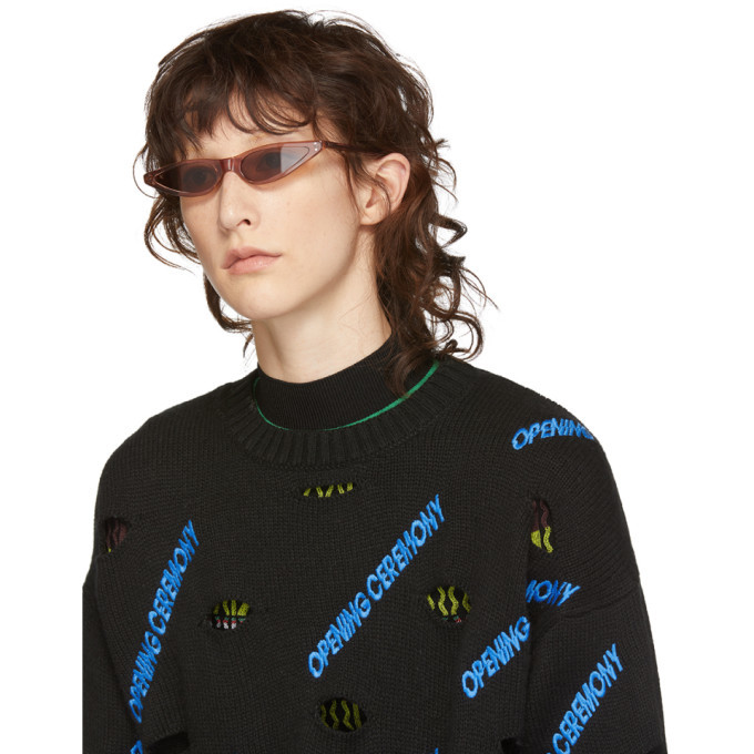 George Keburia Brown Micro Cat-Eye Sunglasses