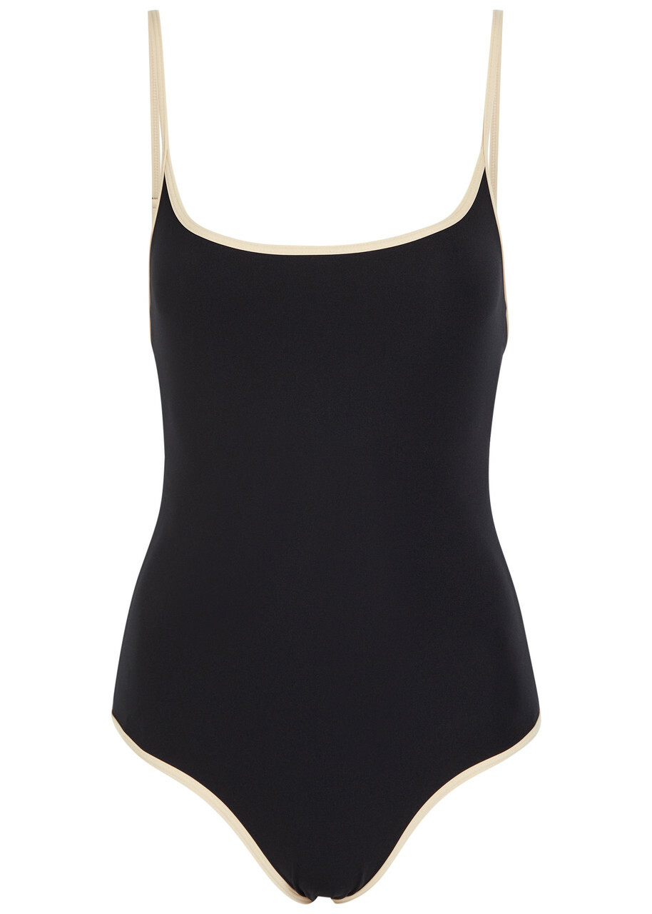 Toteme Contrasting-trim Swimsuit Black