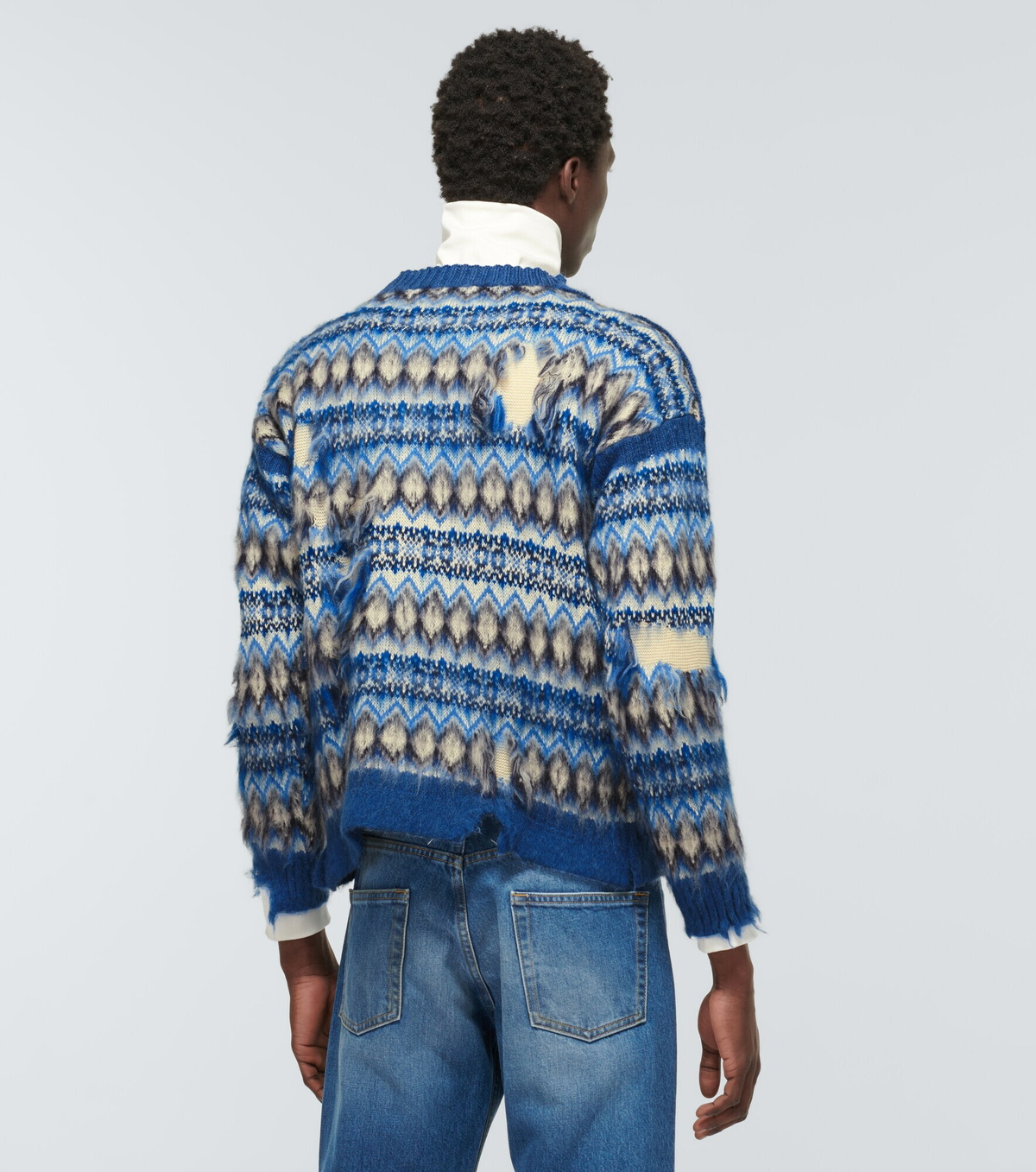 Maison Margiela - Distressed wool-blend Fairisle sweater