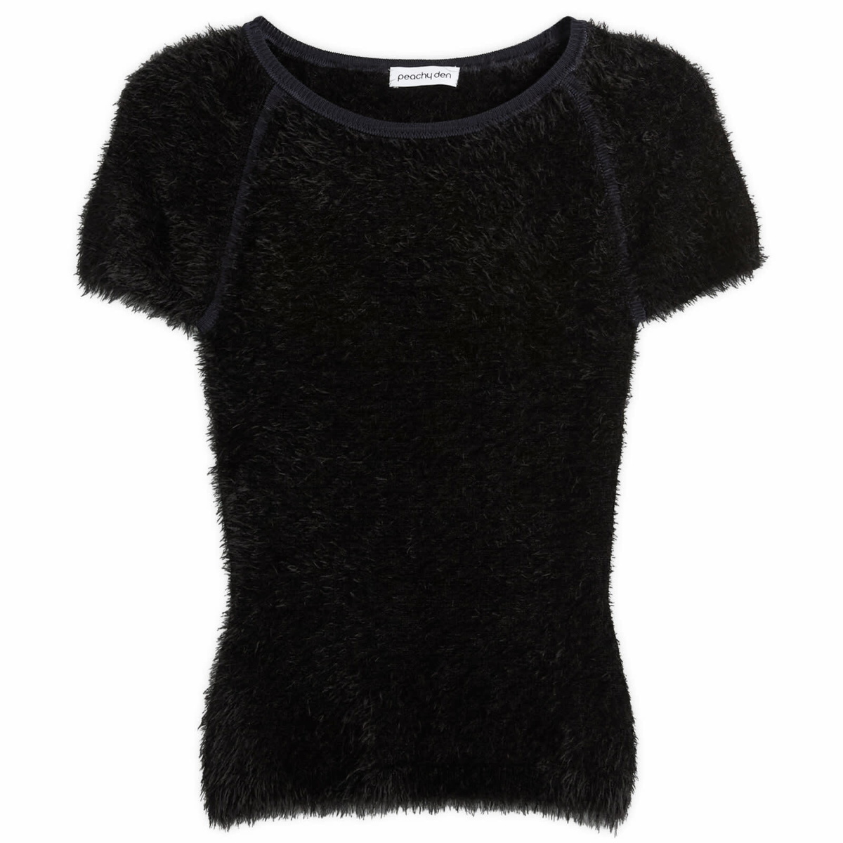 Peachy Den Women's The Chloe Knit T-Shirt in Onyx