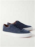 Moncler - Monclub Embroidered Suede Sneakers - Blue