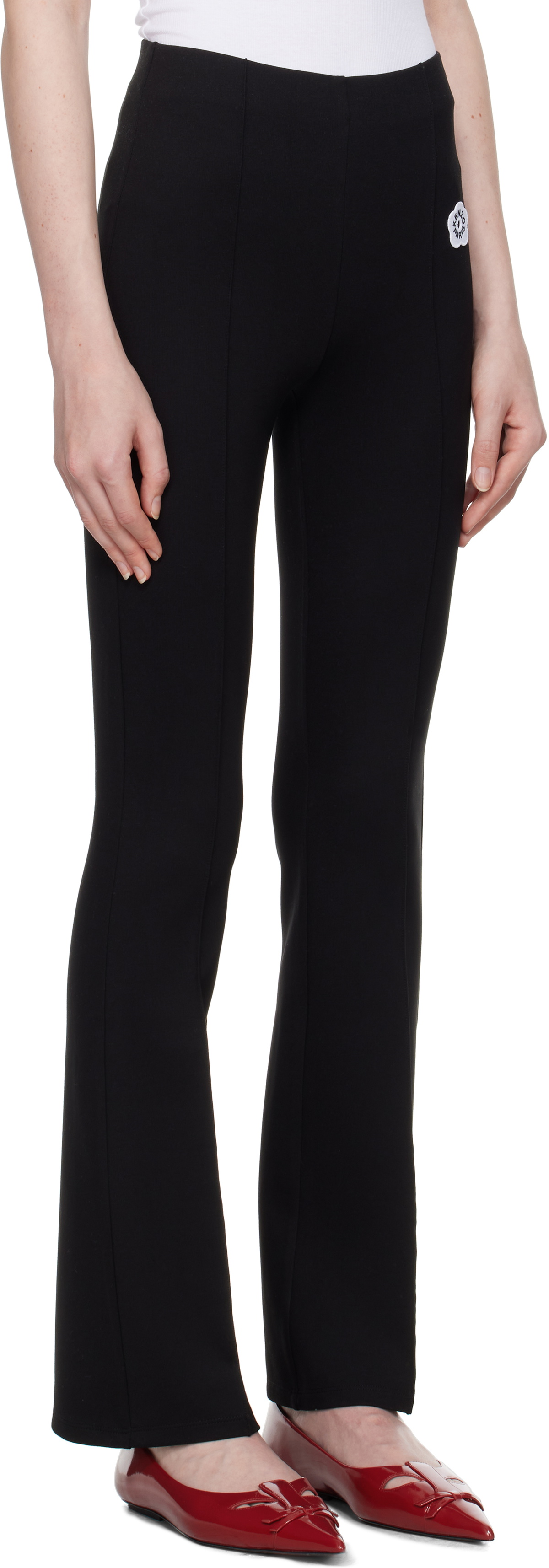 Kenzo Black Kenzo Paris 'Boke Flower 2.0' Embroidered Flare Trousers
