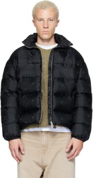 Rhude Black Paisley Jacquard Down Puffer Jacket