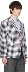 Thom Browne Navy & White Gingham Blazer